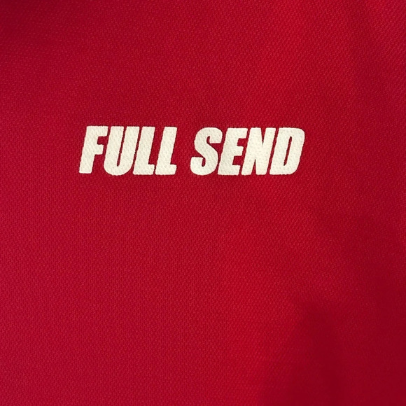 FULL SEND SIZE MEDIUM Color RED Short Sleeve Shirt Men Polo - Picture 2 of 4